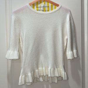 Cream ruffled top